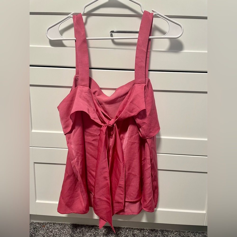Banana Republic pink tank with rear tie detail - L